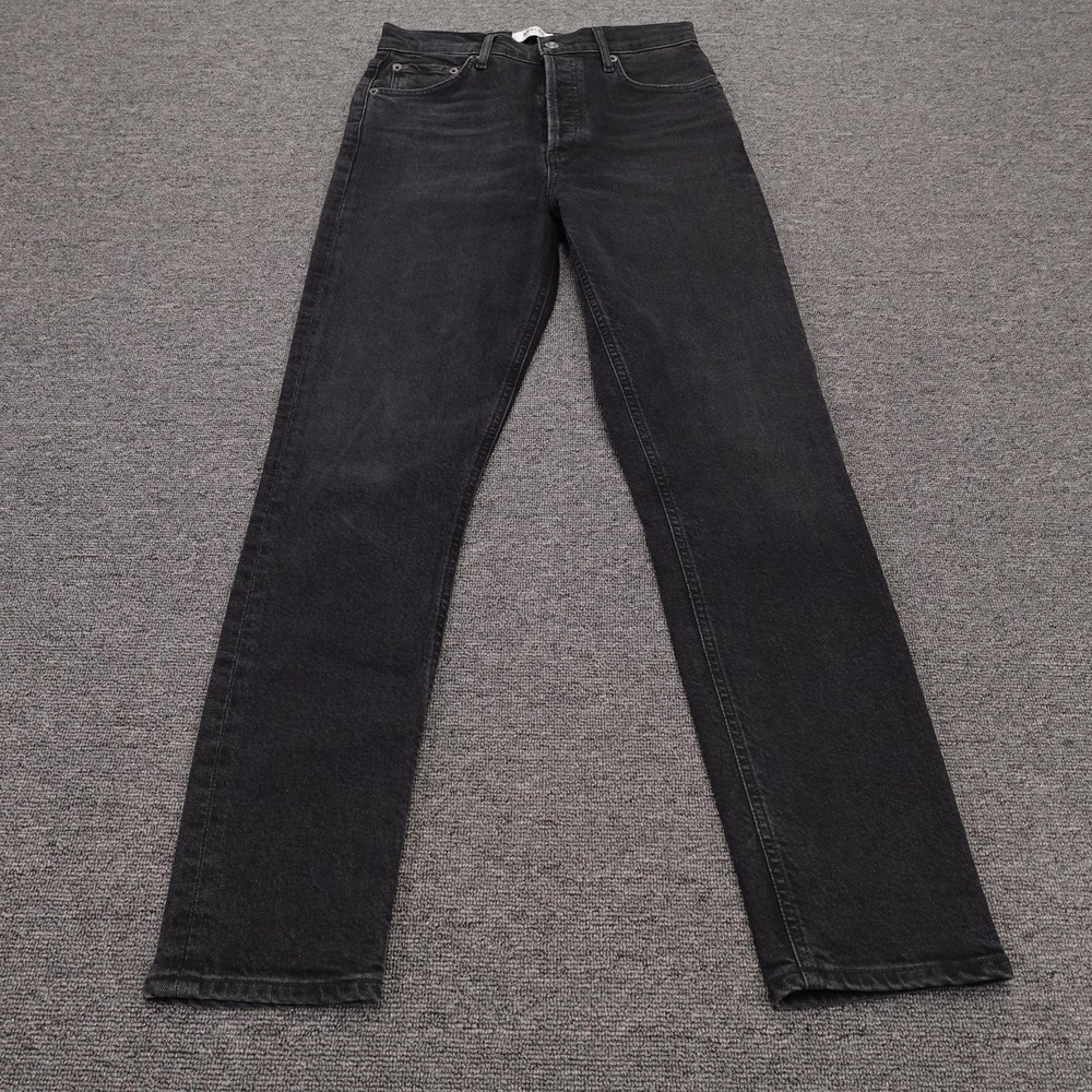 AGOLDE Nico Jeans Womens 27 Black Wash High Rise Slim Straight 27x28 Denim - Picture 1 of 12